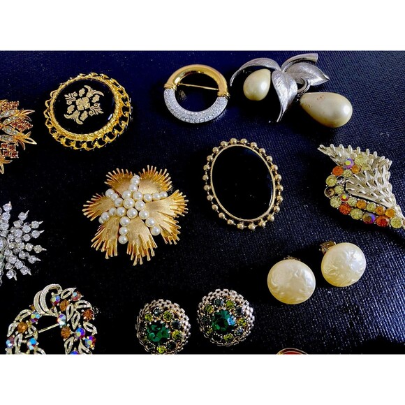 Vintage ALL SIGNED 20 Piece Rhinestone Jewelry Lot WEISS Florenza Crown Trifari+ - Picture 5 of 16